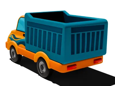Cartoon Dump Truck Low-poly 3D model purchase