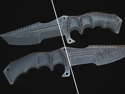 Knives pack 9 models Low-poly 3D model