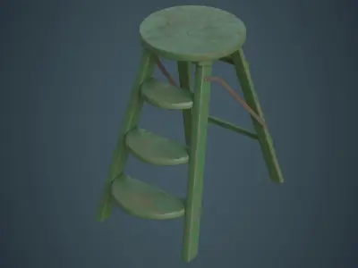 Step Ladder 2C Low-poly 3D model