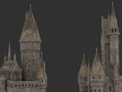 Medieval Castle - Hogwarts  3D model