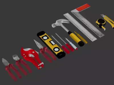 Mechanic Tool Set Low-poly 3D model