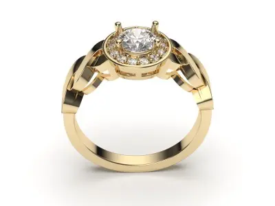solitaire with ring sizes  8 part S119 3D print model