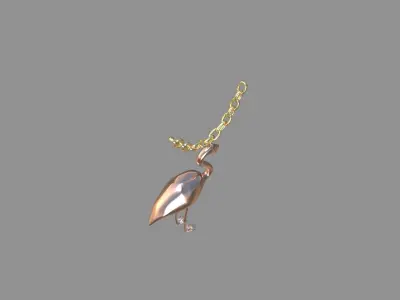 flamingo locket copper 3D model