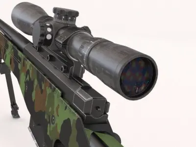 Sniperrifle camouflage rifle 3D model
