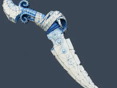 Fantasy dagger Low-poly 3D model order