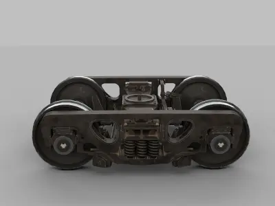 Bogie of railway freight train 3D model