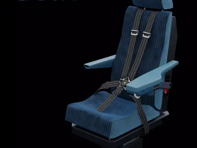 A320 pilot seat Low-poly 3D model