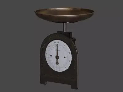 Low-Poly Vintage Kitchen Scale Low-poly 3D model