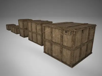 Wooden Crates Free low-poly 3D model purchase