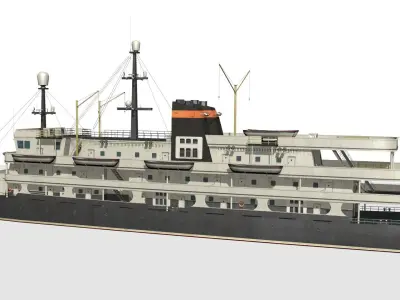 old steamboat Low-poly 3D model