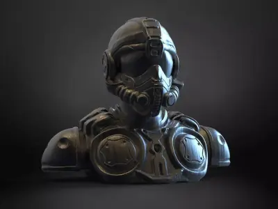 Gears of War Soldier Bust 3D print model