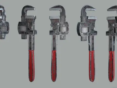 Pipe Wrench Low-poly 3D model shop