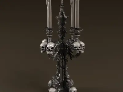 Candelabra Ghotic Low-poly 3D model