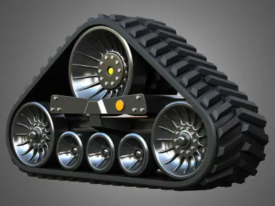  Rubber Track System 4- Combine Harvester - Crawler Tractor  3D model