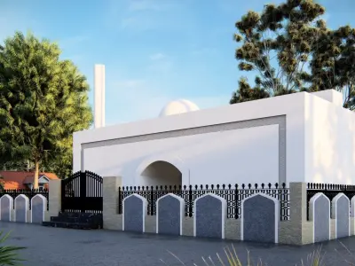 masjith fencing compound wall design 3D model