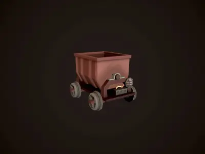 LowPoly MineAssets wheelbarrow Low-poly 3D model