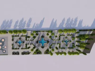 public park-Private Park Landscape 3D model 17
