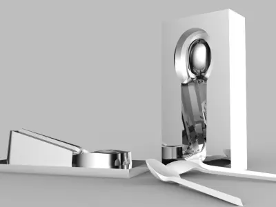 Plastic Spoon with Core and Cavity Free 3D model