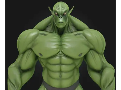 Stylized Mutant Alien Brute Sci Fi Futuristic Creature Low-poly 3D model