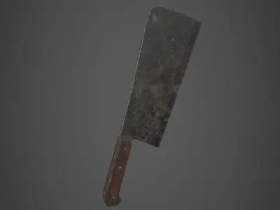 Apocalyptic Meat Cleaver - PBR and Game Ready Low-poly 3D model