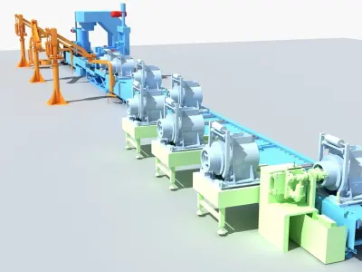 Industrial Equipment 1-Production Line 3D model