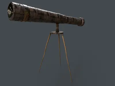 Stylized Telescope V1 - 04 Low-poly 3D model