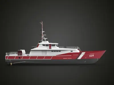 Fast Patrol Boat 30 Meters Low-poly 3D model