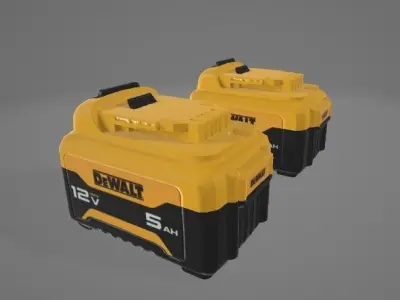 DEWALT XR 12-Volt Max 2-Pack 5 Amp-Hour 3D model