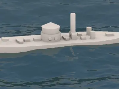 USS Monitor 1862 Free 3D print model