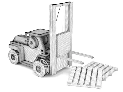 Wooden toy loader 02 3D model