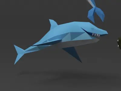 Low poly sea Low-poly 3D model