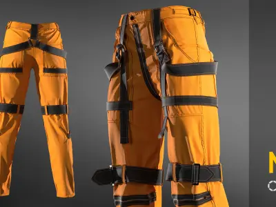 Pack trousers - pants Marvelous designer project and OBJ 3D model