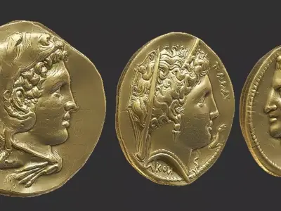 Ancient coin collection print models EP1 3D print model