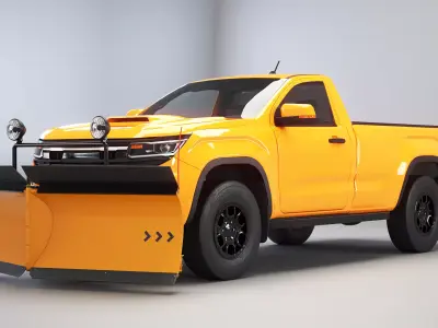Generic Snowplow Pickup Truck 3D model