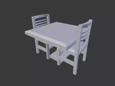 Table and Chair Low-poly 3D model purchase