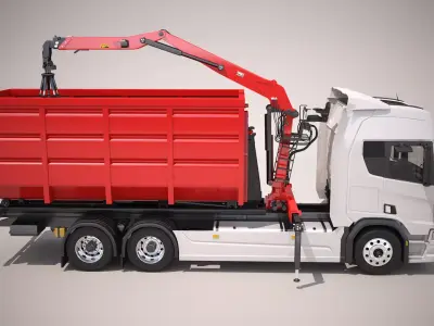 Generic Waste Handling Crane Truck 3D model