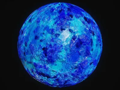 Stylized crystal material  Low-poly 3D model