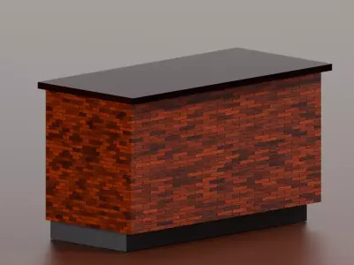 Industril Counter Bar Low-poly 3D model