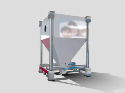 Machine - Stainless Steel Hopper Low-poly 3D model