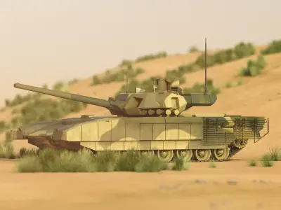 T14 Armata Rigged and animated 3D model