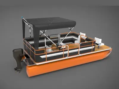 lake pontoon boat  3D model