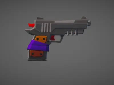 Pistol Low-poly 3D model shop