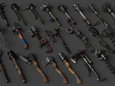 Modifiable Strike Weapons Big Collection 3D Model Pack