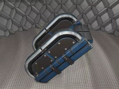 Sci-Fi Stairs - 31 - Blue Version Low-poly 3D model