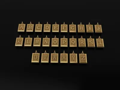 Antique Vintage Style Box Rectangle Letter Frame Pendant STYLE 5 3D print model purchase