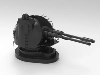 AK-130 Naval cannon 3D model
