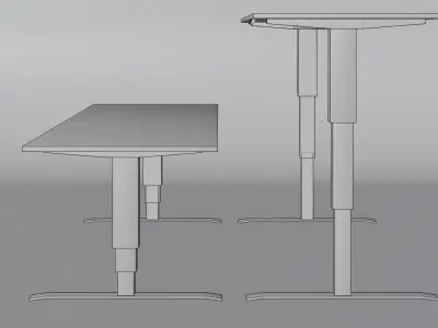  Walnut Raisable Desk Free low-poly 3D model