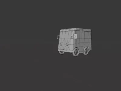 minibus Low-poly 3D model