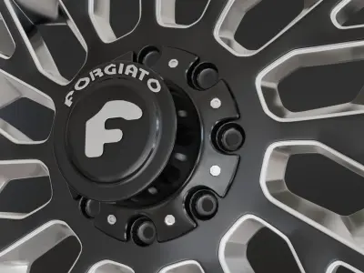 Wheel based on  FORGIATO TXC107 CHROME BLACK 3D model