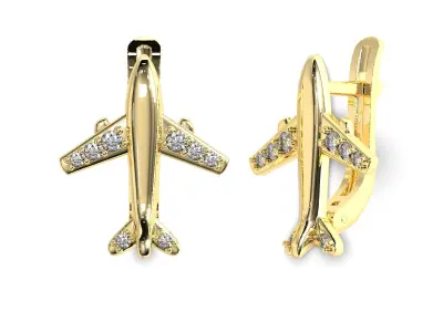 Airplane airbus jewelry earring 3D print model